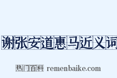 谢张安道惠马近义词是什么意思的图片